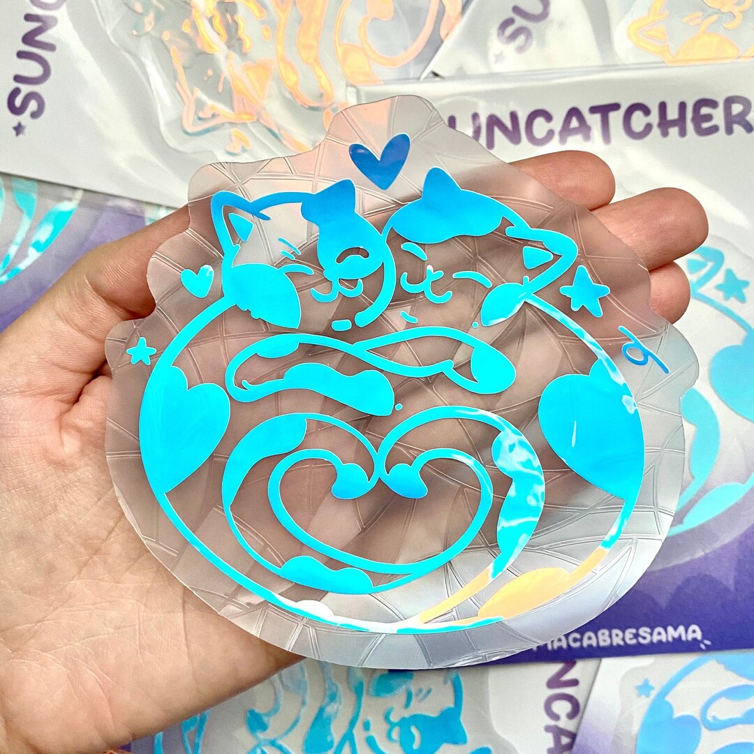 Cats Suncatcher // Window Decal Suncatcher Sticker Renter Etsy