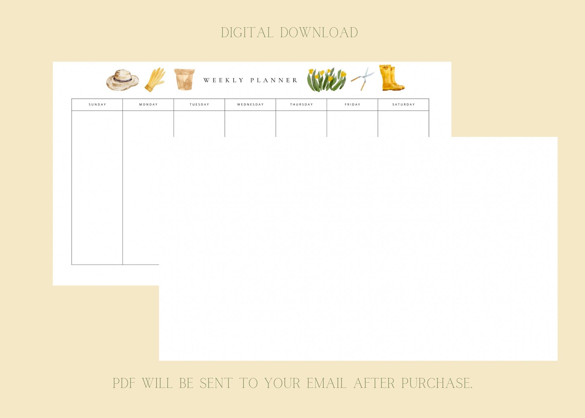 Spring Weekly Planner Printable Digital Download - Etsy
