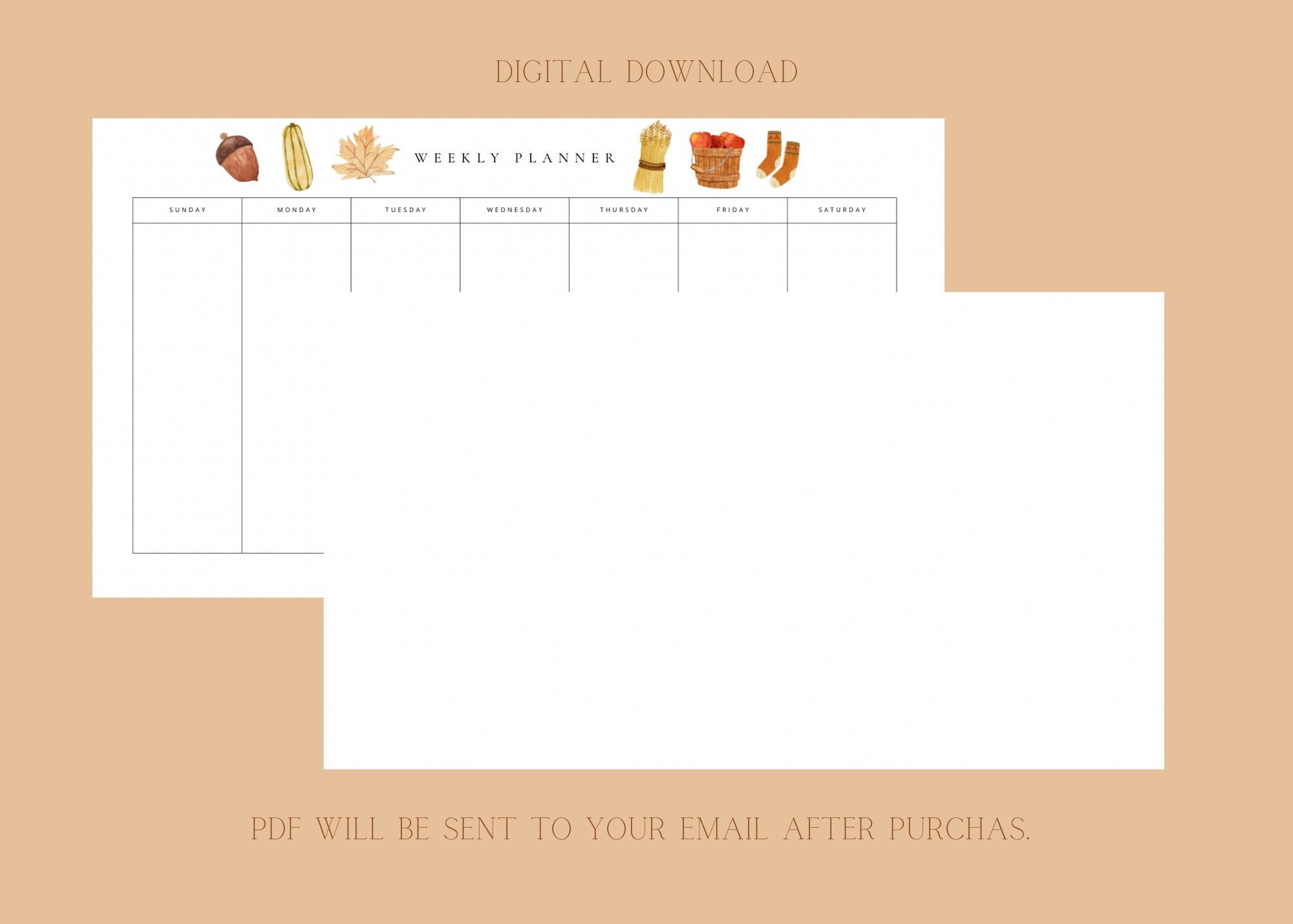 Fall Weekly Planner Printable Digital Download - Etsy