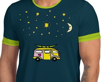 Heren sportshirt met all-over print