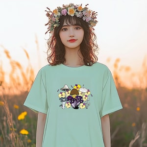 Kawaii Mushroom Dress | Kidcore Unique Boat Neckline Dress | Fairy Kei Design Dress | Decora Kei Magic mushrooms dress