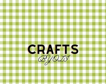 Green Gingham Seamless Pattern - Checkered Fabric Design (Digital File)