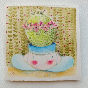Fiore di Cactus - Dipinto originale