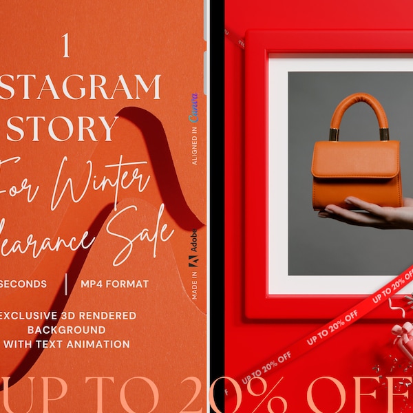 Instagram Story Template, Instagram Template, Instagram Story Template for Clearance Sale UP TO 20% OFF, MP4 Format Instagram Story Template