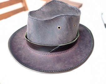 Leather fedora hat in 5 sizes. DYI fedora for beginners in leathercraft. Fancy leather hat for men or women. [PDF] [PATTERN]