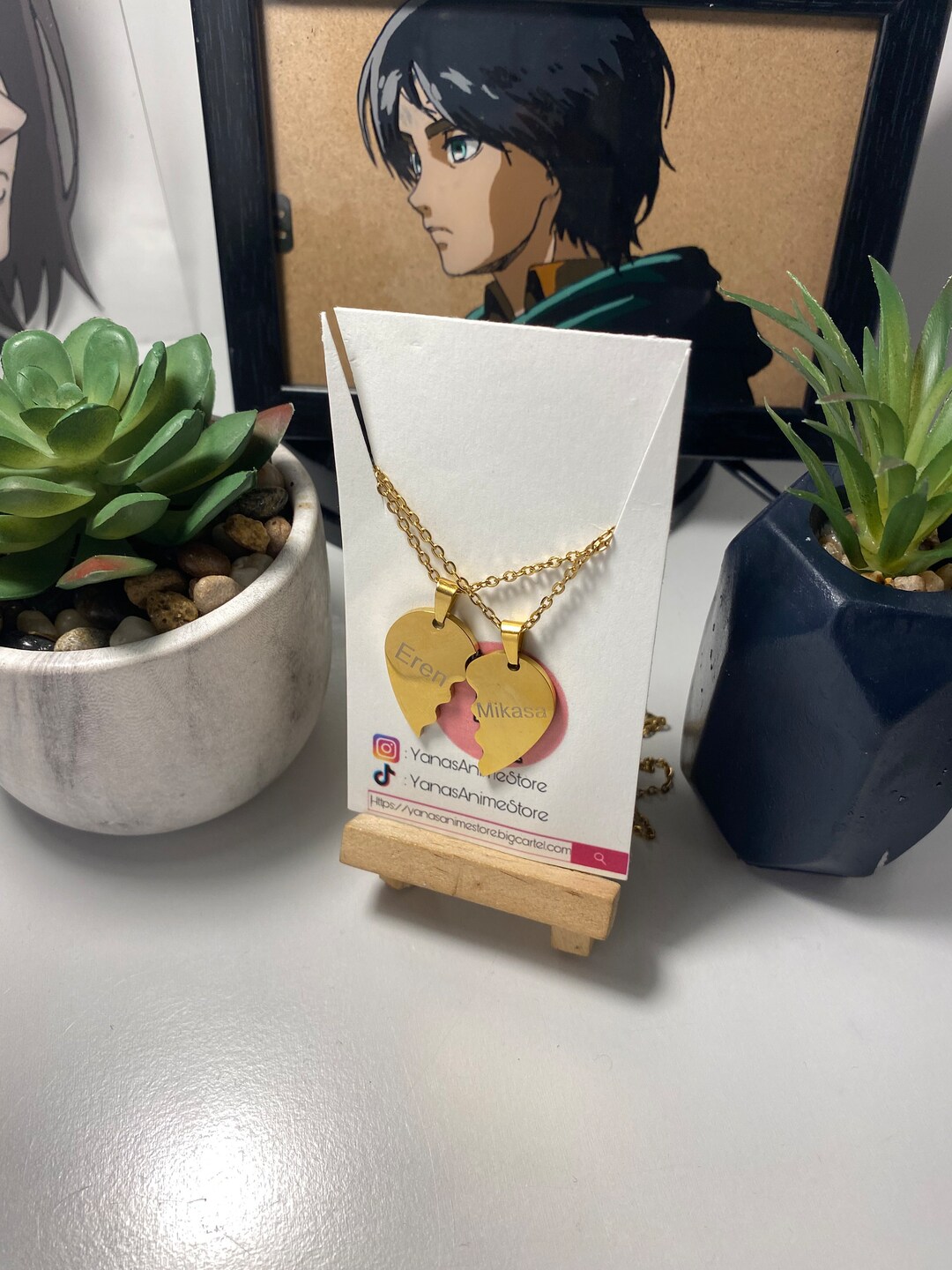 Aot Inspired Friendship Necklaces Aotattackontitananimeanimemerch Etsy