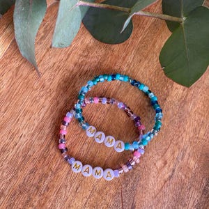 Bracelet Mama, perles rocailles, Fête des Mères, carte fête des Mères,