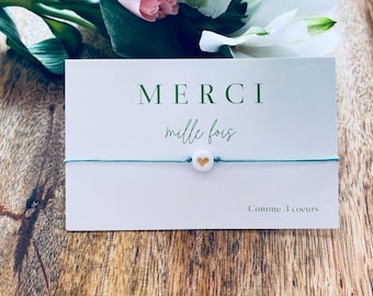 Heart bracelet, stainless steel, gift for teacher, nanny, teaching assistant, end-of-year gift, Christmas gift, hen party gift, thank you card, nursery gift, nanny gift