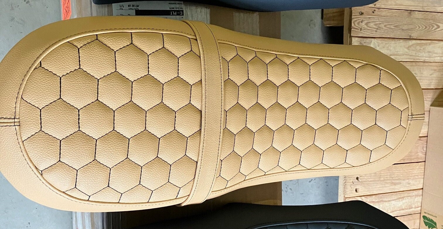BMW K models double seat K75 K100 K1100 Camel Hexagon Black single topstich cafe racer scrambler