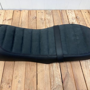 BMW K models double seat K75 K100 K1100 Brushed BLACK LINE Black double  topstich cafe racer scrambler