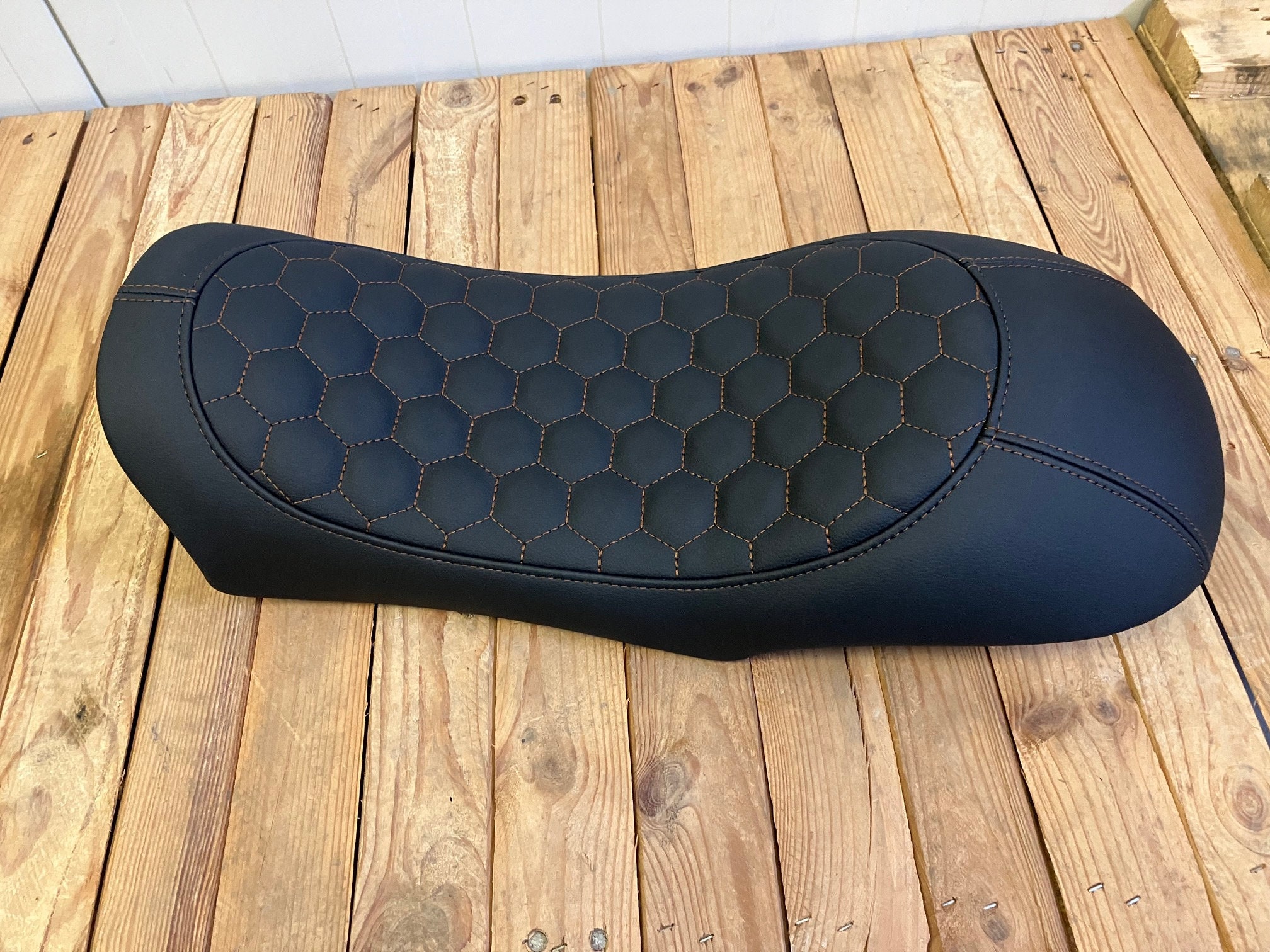 BMW K Models Solo Short Seat K75 K100 K1100 BLACK HEXAGON Brown