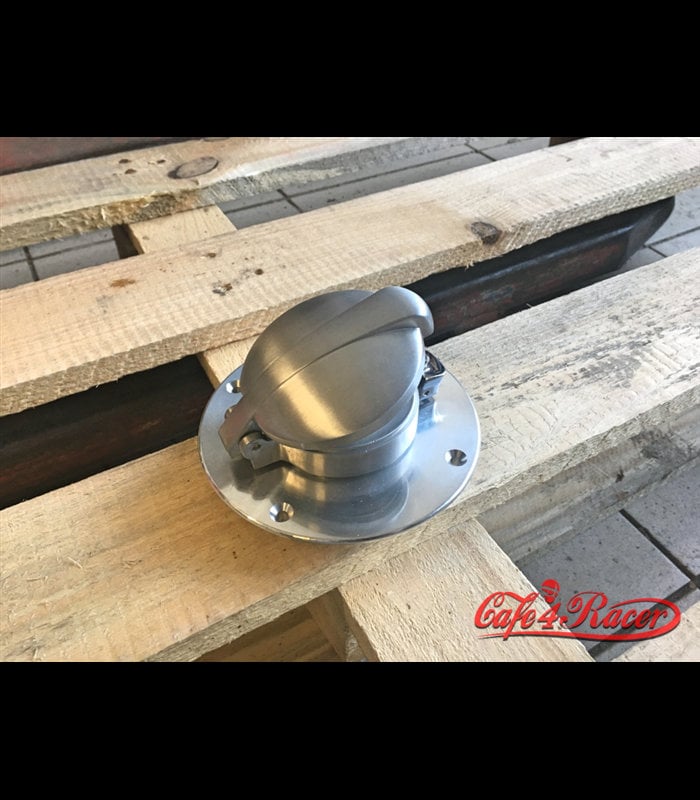 BMW K Modelle K75 K100 K1100 Custom Tankdeckel poliert mit gebürstetem MONAZA Schraubverschluss