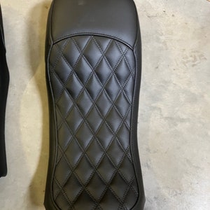BMW K models double seat K75 K100 K1100 BLACK Rhombus  Black  double topstich cafe racer scrambler