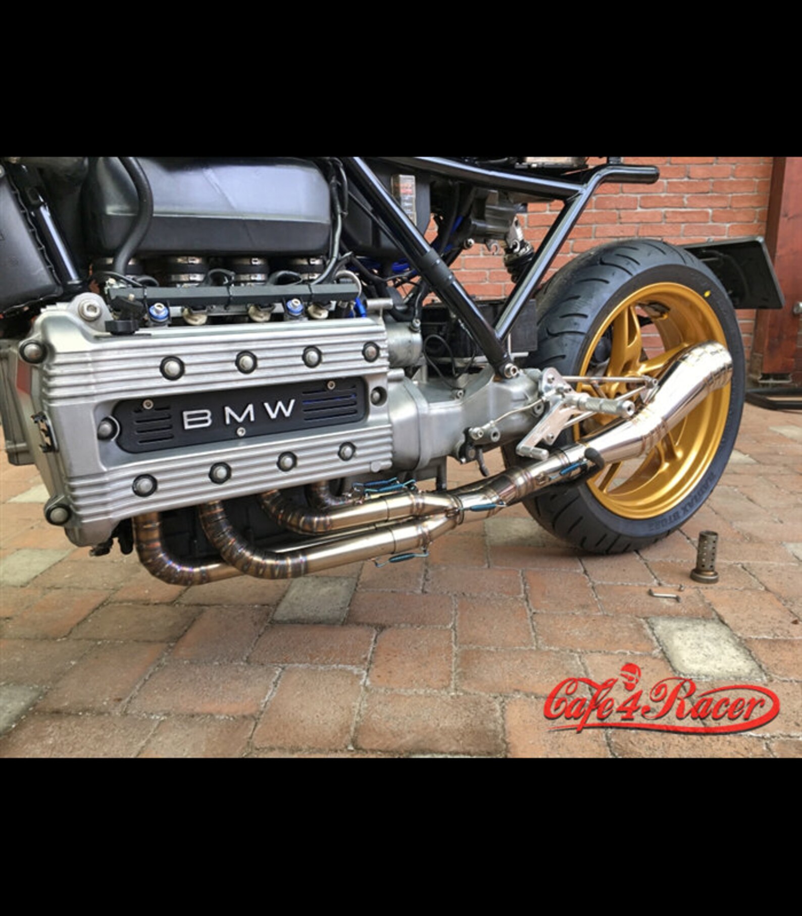 BMW K100 Exhaust CR II Header Pipes + Muffler Cafe Racer Scrambler ...