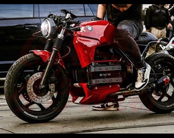 BMW K75 K100 2V short front fender SPORT cafe racer  scrambler project 3d printed Petg-cf carbon