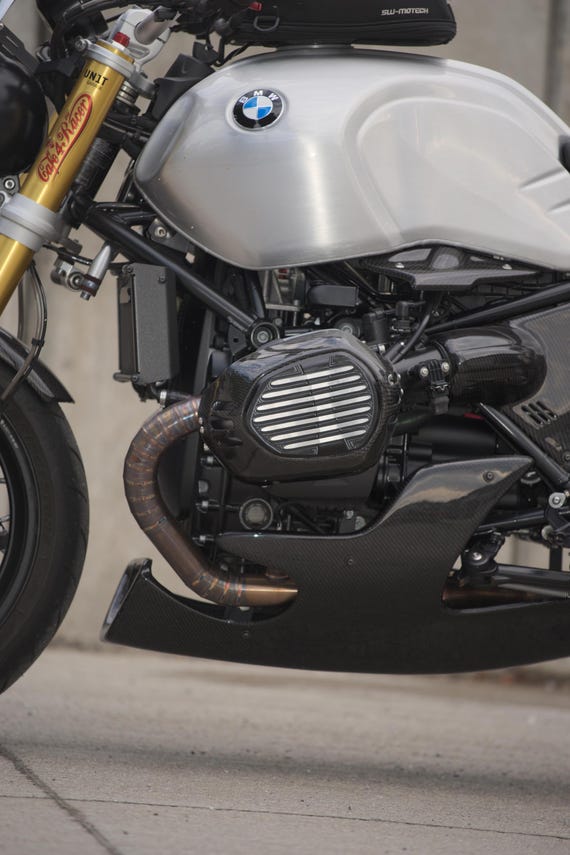 thumbnail image 2 of Carbon Fiber Belly Pan – For BMW R NineT R9T, Lower Bottom Fairing Cowling, Black, MOTO-WILSON54-1 2 of 5