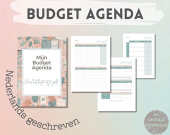 Pianificatore finanziario e agenda settimanale | Scarica digitale | Agenda minimalista | Organizzatore delle attività quotidiane | Design verde salvia | A4