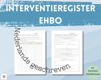 First aid register - Intervention form for first aid - Dutch - in-house emergency service - first aid worker - accident victim