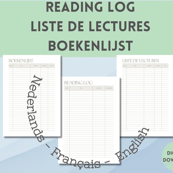 Reading log/Book list Reading list/Liste de lectures/Nederlands/Français/English/Book review/Book summary/Revue de livres