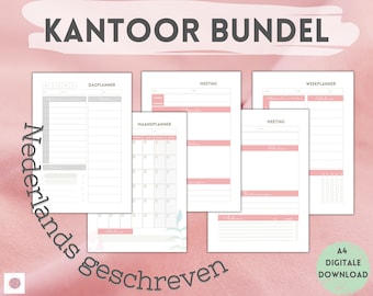 Office bundle agenda planner meeting notes day planner weekly planner monthly planner templates action list organize work productive Dutch