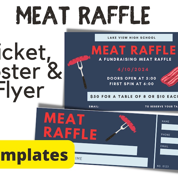Meat Raffle Template Etsy Meat Raffle Template Etsy