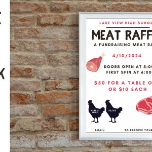Editable Meat Raffle Fundraiser Flyer - Meat Raffle Ticket and Poster Templates - Editable ...