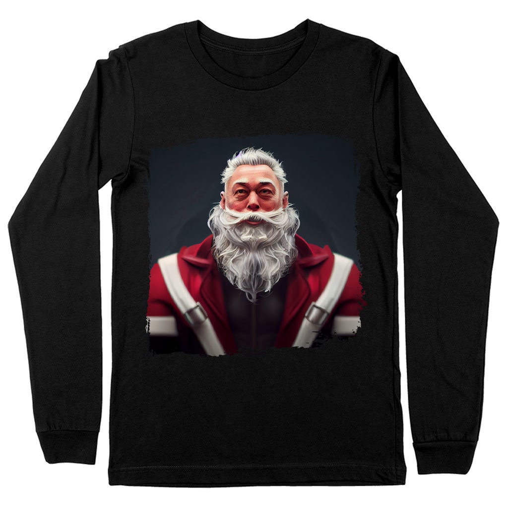 Elon Musk Santa Adult Long Sleeve Sweatshirt Funny X-mas Sweatshirt