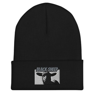 Black Sheep Beanie: Embroidered Unisex Acrylic Hat