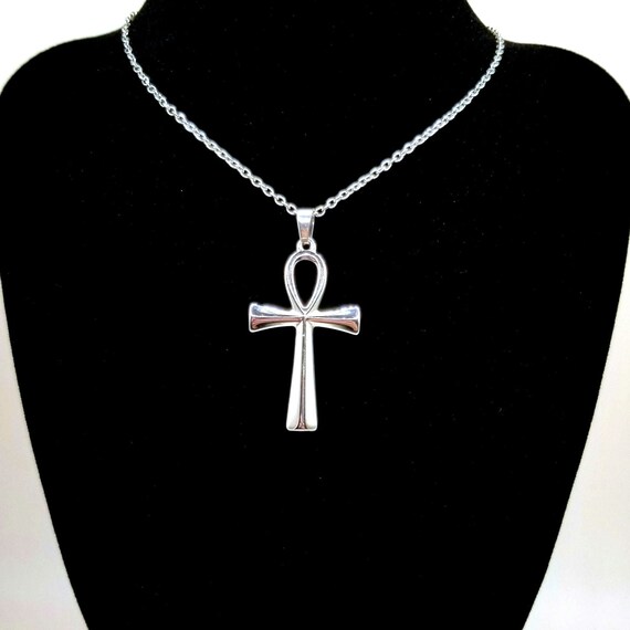 Collana Uomo Con Ciondolo Croce Egiziana Ankh 22 Pollici - Acciaio Inox, Qualità Premium