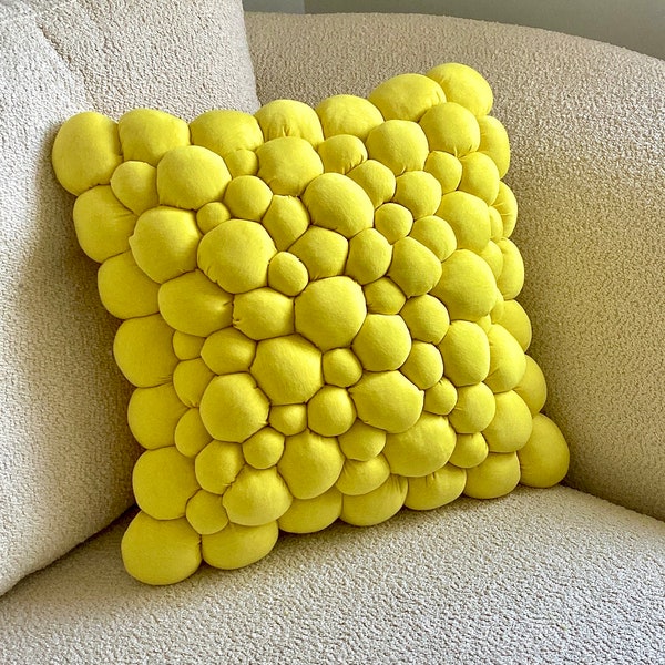 Almohada de tiro amarillo/Fundas almohada amarilla/ 18x18 16x16 14x14 26x26 16x26 16x24 14x26 14x24/Almohada hecha a mano/Almohada de regalo/ Decoración de la sala de estar