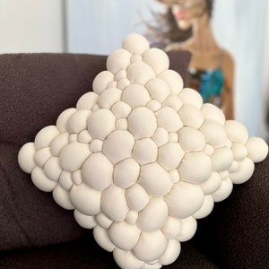 Cream Throw Pillows/Different Stylish Designed Seat Cushion/Round Ball Pads/ You Design Your Pillow/Gift Seat Cushion Suitable for your Room