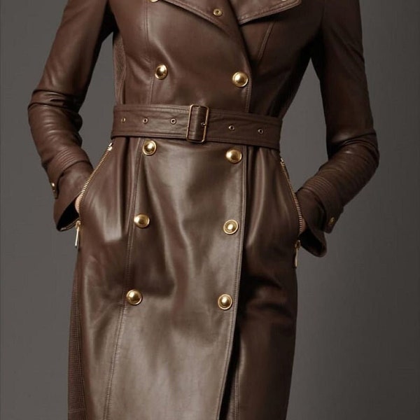 Leather Trench Coat - Etsy