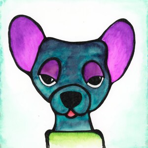 Woof I Chihuahua Original Watercolor I 8x8 I Signed Artwork