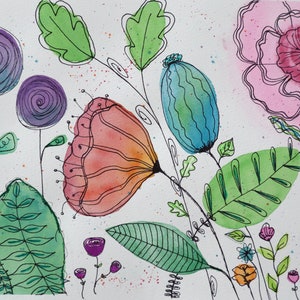 When Flowers Laugh I Watercolor I 9x12 I Signed Artwork
