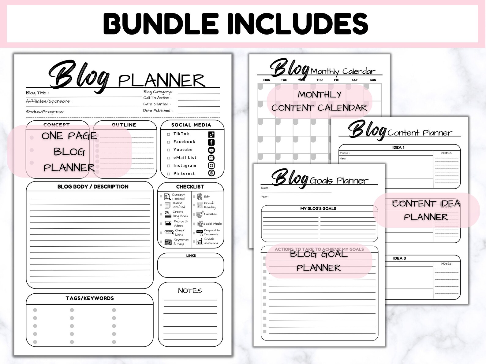 Premium Blog Planner 2023, Printable Blog Post Planner Worksheet, Blog ...