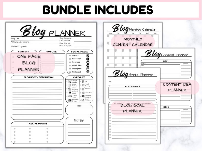 Premium Blog Planner 2023, Printable Blog Post Planner Worksheet, Blog ...