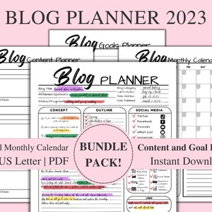 Premium Blog Planner 2023, Printable Blog Post Planner Worksheet, Blog ...