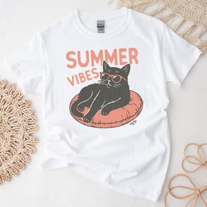 Tshirt Cat Lover Gift Women Summer Top T Shirt Funny For Man Gift Idea Summer Vibes Shirt For Woman Best Seller Shirt For Woman