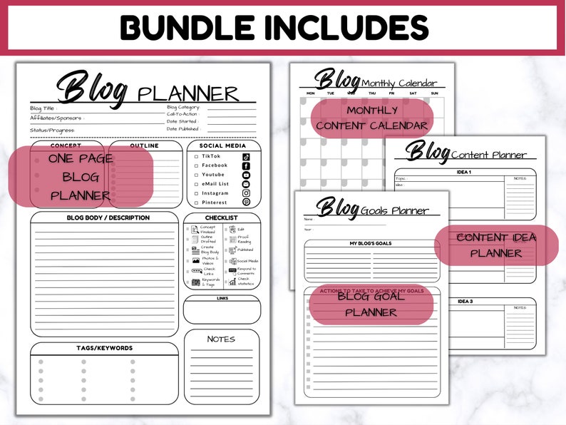 Premium Blog Planner 2023, Printable Blog Post Planner Worksheet, Blog ...