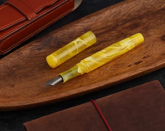 Handmade Fountain Pen from transparent resin with Titanium Nib