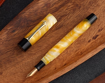 Handcrafted Resin Fountain Pen with Vintage Sheaffer Gold Nib (Fine) Only one piece!