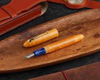 Handcrafted fountain pen with titanium nib. Made of extraordinary resin