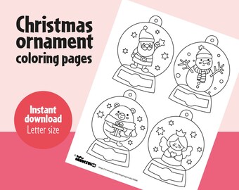 Christmas ornament coloring pages. Arts and crafts for kids