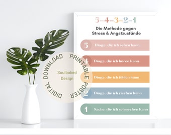 THE 54321 METHOD, Mental Health, Mindfulness Practice, Therapist Deco, School Psychologist, Mental Health, Anxiety, Therapy