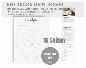 Your IKIGAI - Workbook, life purpose, self-discovery, career, personal growth, therapy, coaching, life planning, digital product