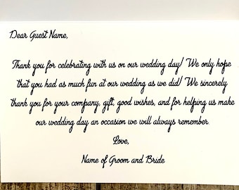 Wedding Thank You Cards | Custom Wedding Thank Yous | Printed Wedding Thank You Cards | Bride and Groom | Engagement | Shower | Custom