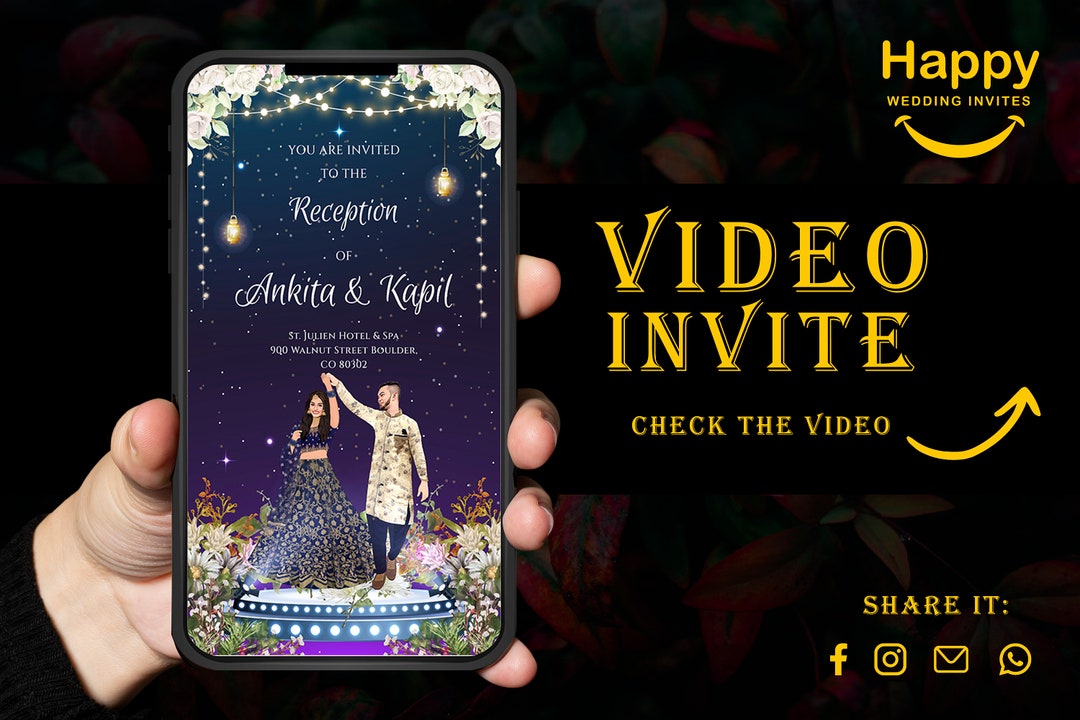 Digital Reception Video & Reception Invite Video, Indian Reception ...