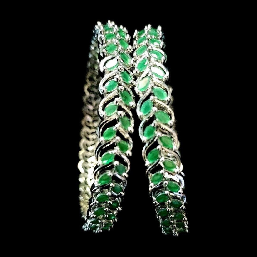 Diamond Look Exclusive Indian Fashion Jewelry Color Green Emerald CZ