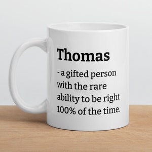 Personalized Thomas Coffee Mug Gift for Thomas Definition Mug Funny Thomas Coffee Cup Custom Thomas Mug Funny Mugs Gift for Him