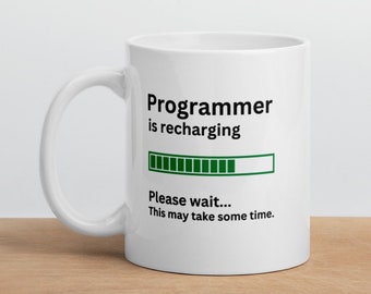 Programmer Mug-Programmer Gift-Funny Programmer Present-Programmer Is Recharging-Programmer Joke Mug-Sarcastic Programmer Gift